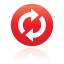 button, red, synchronize icon