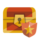 treasure,chest,shield icon