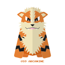 arcanine, fire, kanto, pokemon svg vector icon