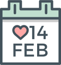 calendar, valentines svg vector icon