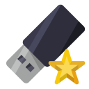 pen,drive,star icon