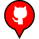github, logo, pin svg vector icon