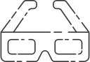 3 dimension, glasses, vintage svg vector icon