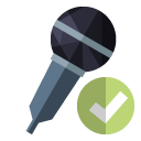 microphone,checkmark icon