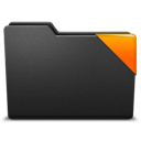 corner, orange, ribbon icon