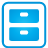 archive, basic, blue icon