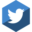 gloss, hexagon, media, social, twitter svg vector icon
