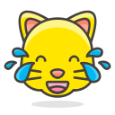 cat, face, joy, of, tears, with svg vector icon