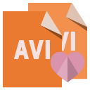 file,format,avi,heart icon