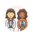 gown, lesbian, suit, wedding svg vector icon
