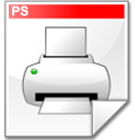 file, postscript, printer icon