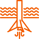 falcon, landing, ocean, rocket, water svg vector icon