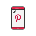 iphone, phone, pinterest, pinterest logo svg vector icon