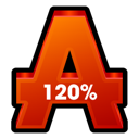 120%, alcohol icon