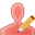 edit, red, user icon