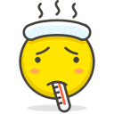 face, thermometer, with svg vector icon