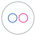 circles, flag, flickr, images, line, neon, social svg vector icon