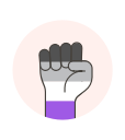 asexual, fist, flag, hand svg vector icon