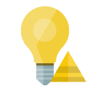 ligthbulb,pyramid icon
