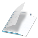bleu, documents icon