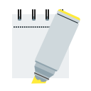 marker, notepad, yellow svg vector icon
