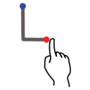 gestureworks, l, letter, stroke, uppercase icon