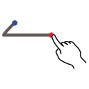 arrow, gestureworks, left, stroke icon
