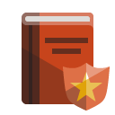 book,shield icon