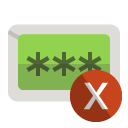 password,cross icon