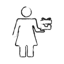 box, gift, girl, lady, package, present, woman svg vector icon