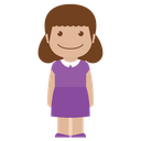 avatar, child, female, girl, kid, person, purple icon