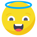 angel, avatar, face, happy, saint, smile, smiley svg vector icon