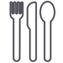 dinner, eat, food, fork, knive, lunch, meal, restaurant, spoon icon