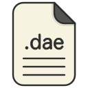 dae, document, file, file 3d, format, type svg vector icon