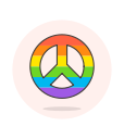 lgbtq, peace, sign svg vector icon