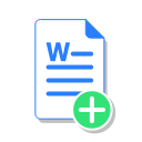 add, create, doc, docx, file, office, word svg vector icon