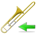 trombone,back,instrument,left,prev,backward,previous,arrow icon
