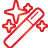 basic, magic, red, wand icon