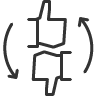 down, thumbs, up icon