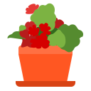 flower, house, plant, pot, red svg vector icon