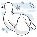 bird, christmas, partridge, pear svg vector icon