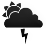 light,rain,sun,thunder,black icon