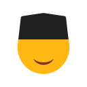 black cap, emoji, face, islam, muslim, smilling face svg vector icon