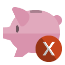 piggy,bank,cross icon
