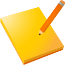 d, paper, pencil icon