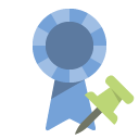 ribbon,push,pin icon