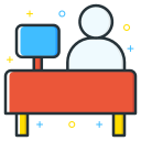 employee, front, job, office, seeker, unemployee, work svg vector icon