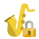 music,saxophone,lock icon