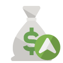 money,bag,bag up,up icon