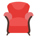 armchair, furniture, house, households, red svg vector icon